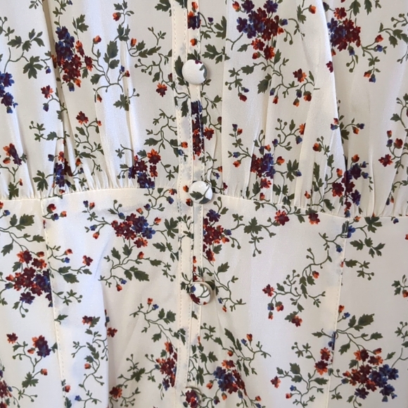 Veronica Beard Floral Long Sleeve Dress - Cream and Purple - Picture 3 of 10